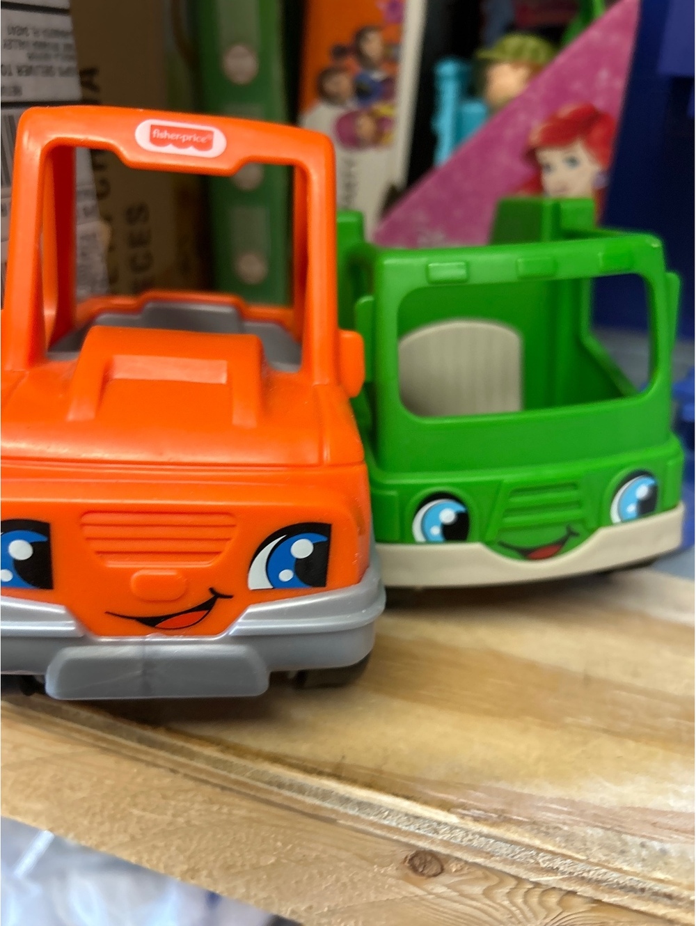 TWO Fisher-Price little people vehicles